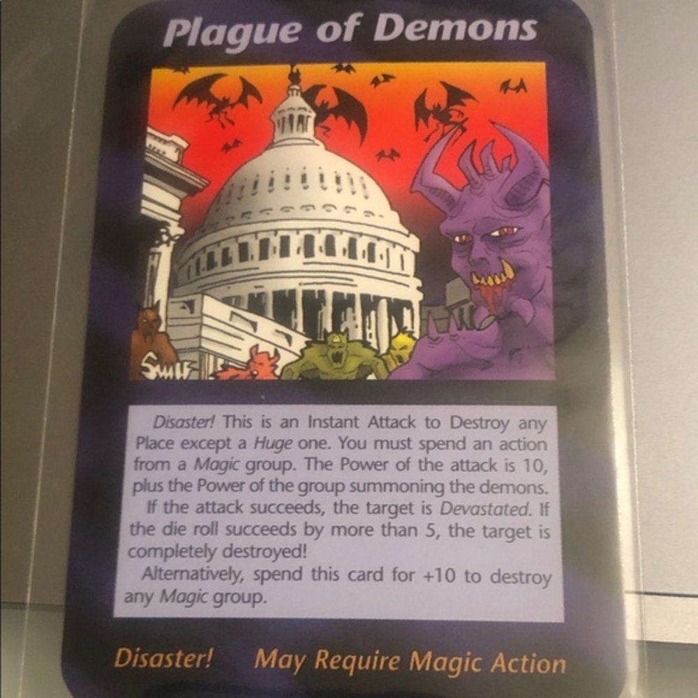 Plague of Demons INWO Illuminati New World Order Card Washington DC 1995 NM